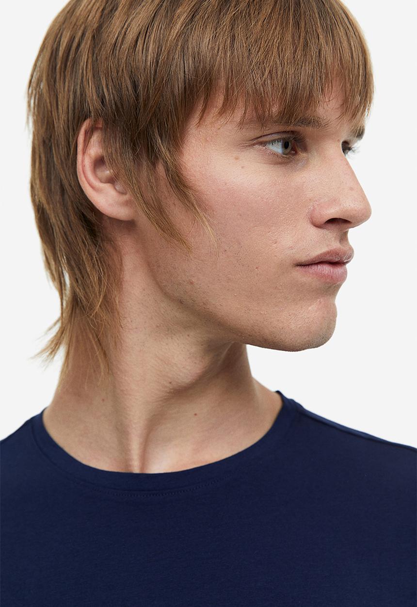 H&M - Slim fit round-necked t-shirt - blue