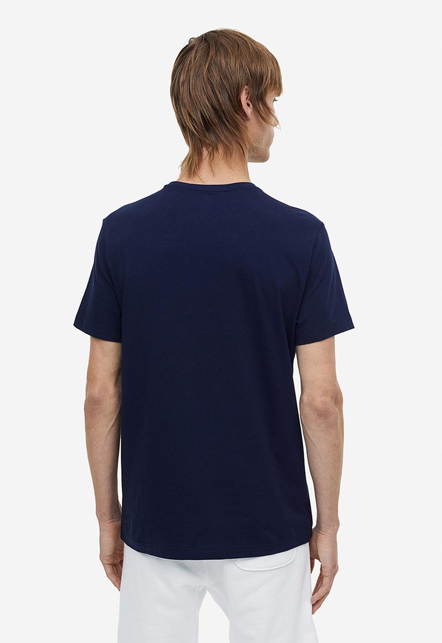 H&M - Slim fit round-necked t-shirt - blue
