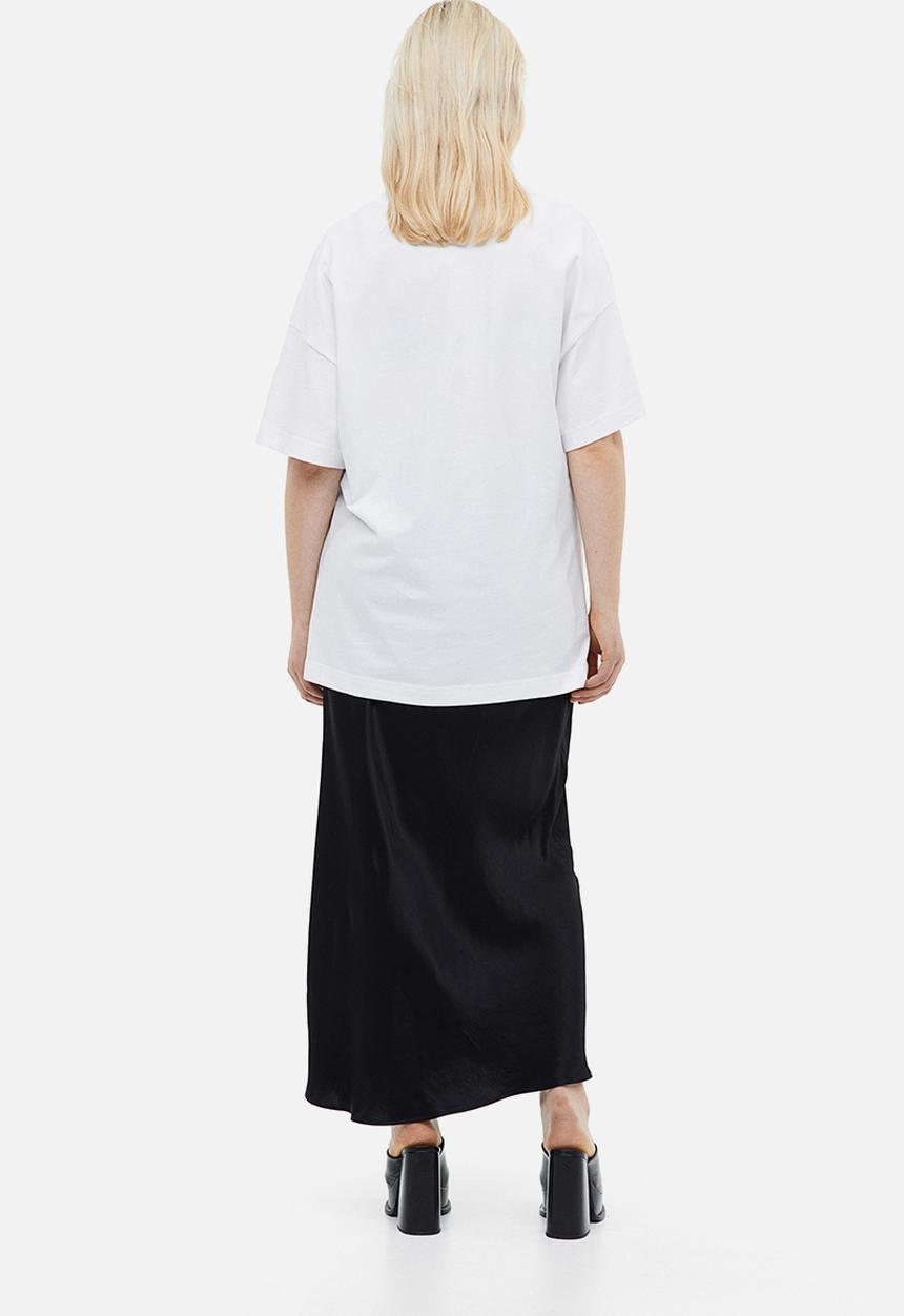 H&M - Long printed T-shirt - white nirvana