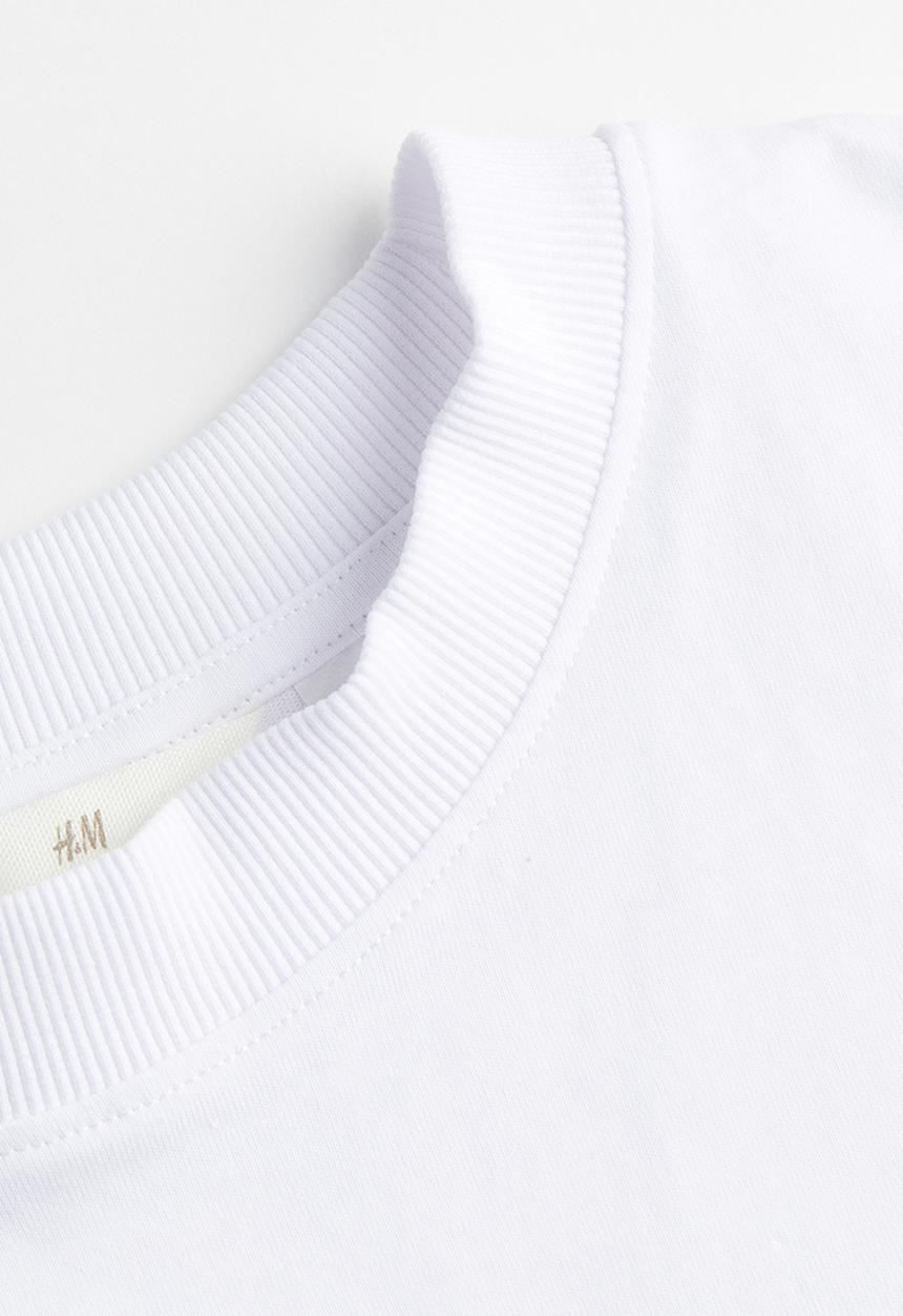 H&M - Long printed T-shirt - white nirvana