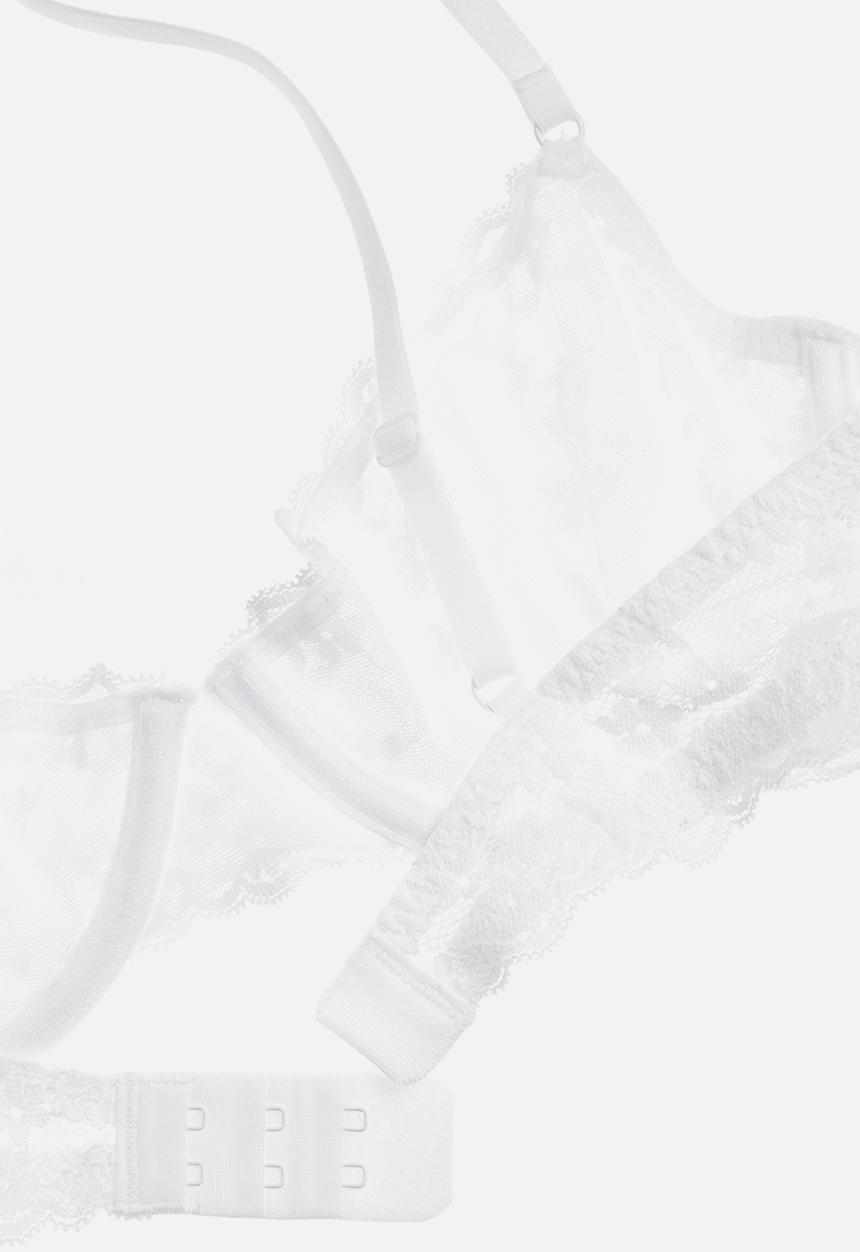 H&M - Non-padded underwired lace bra - white
