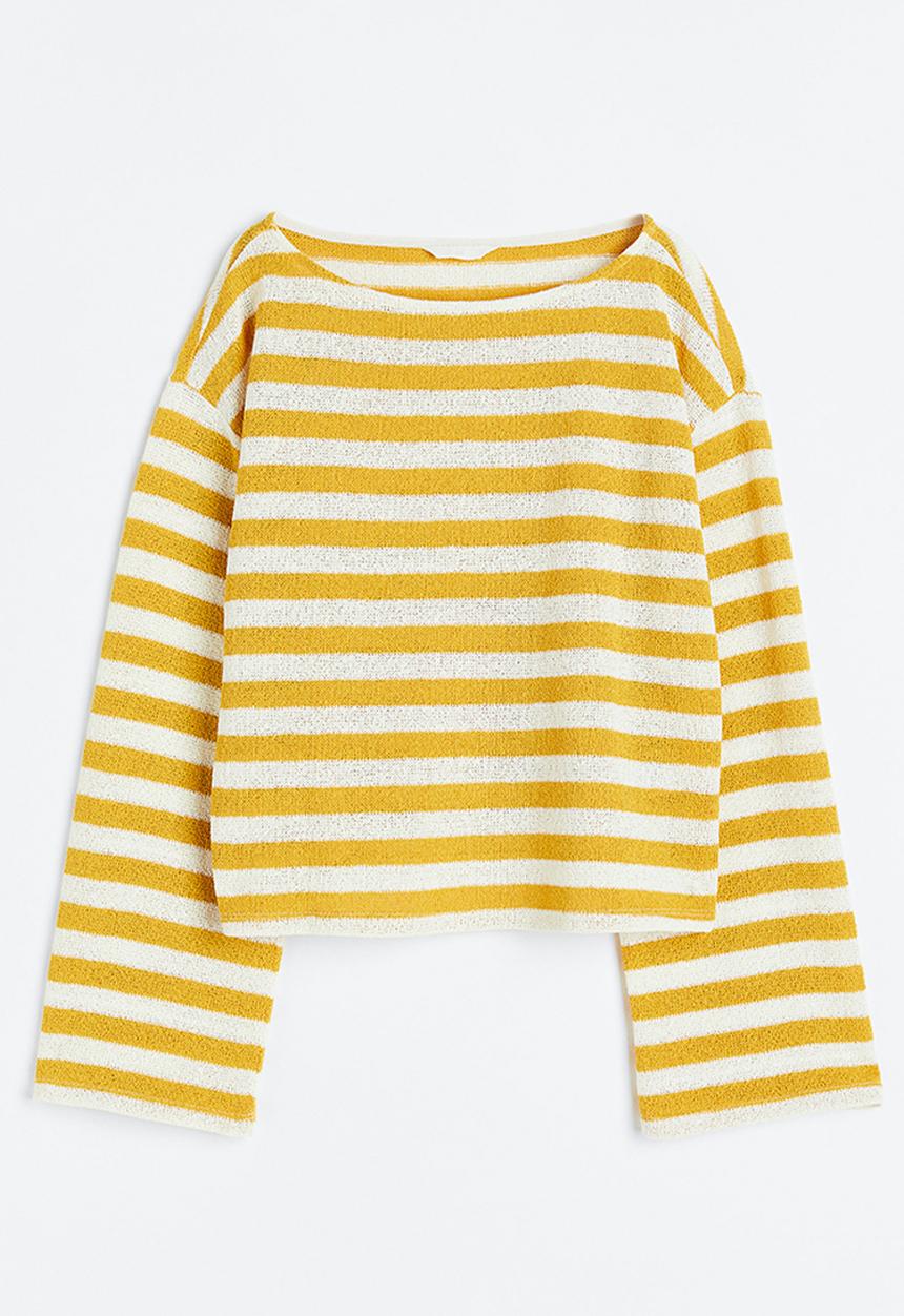 H&M - Boxy jumper - yellow striped