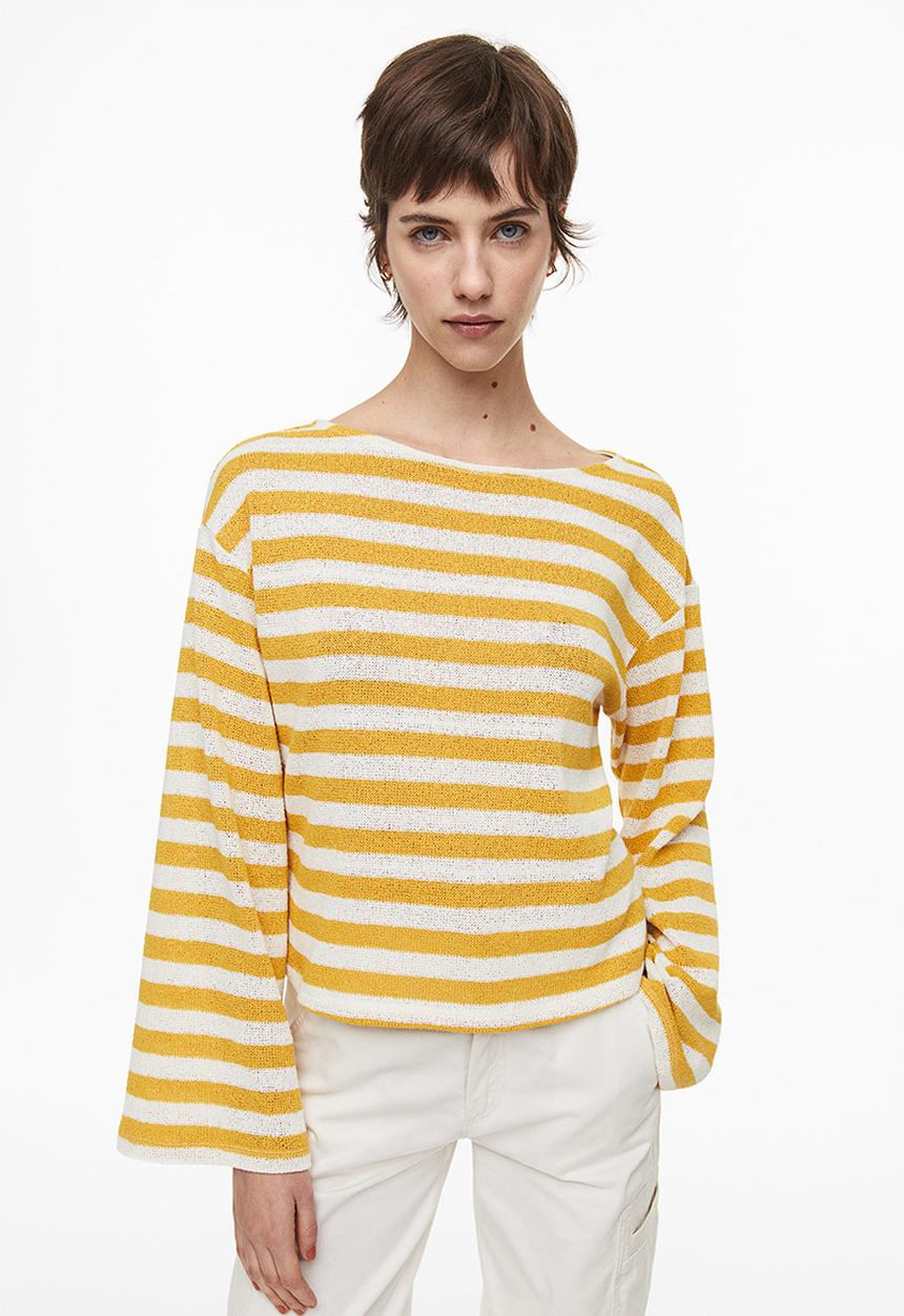 H&M - Boxy jumper - yellow striped