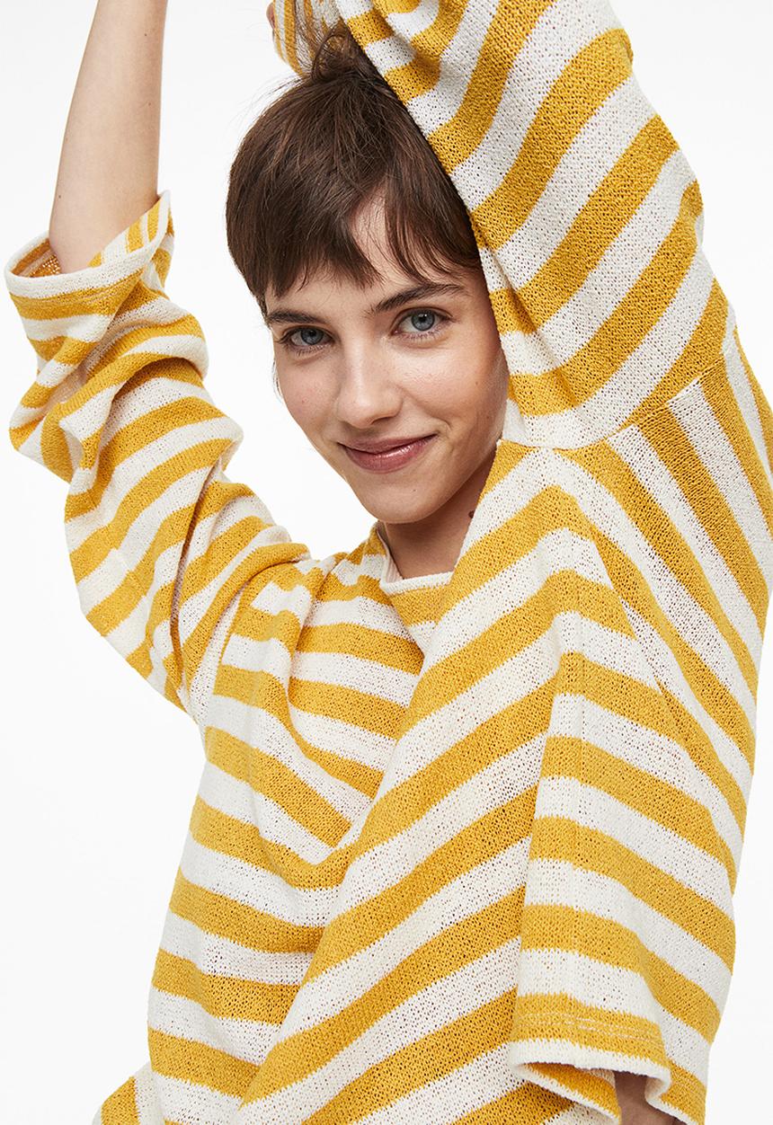 H&M - Boxy jumper - yellow striped
