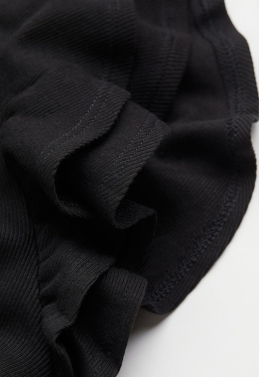 H&M - Mama flutter-sleeved jersey top - black
