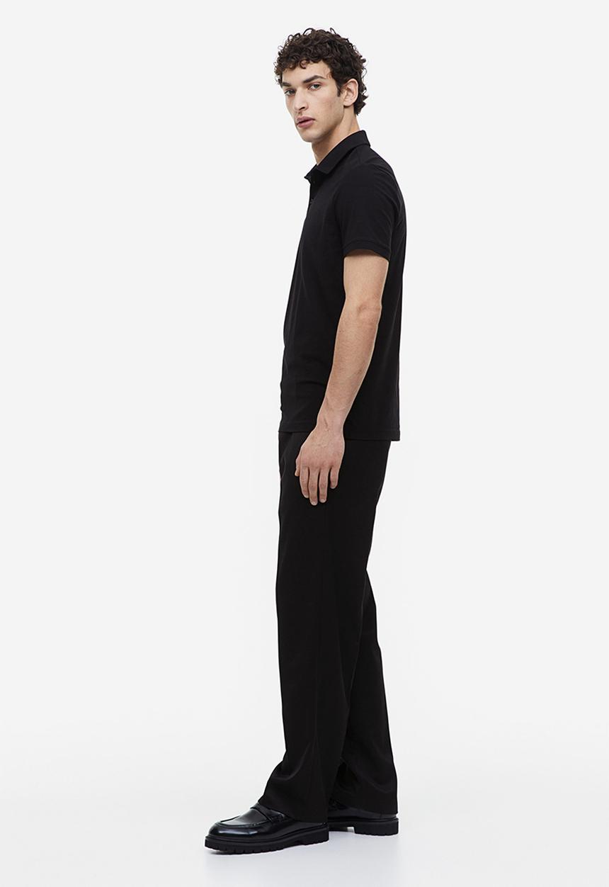 H&M - Slim fit polo shirt - black