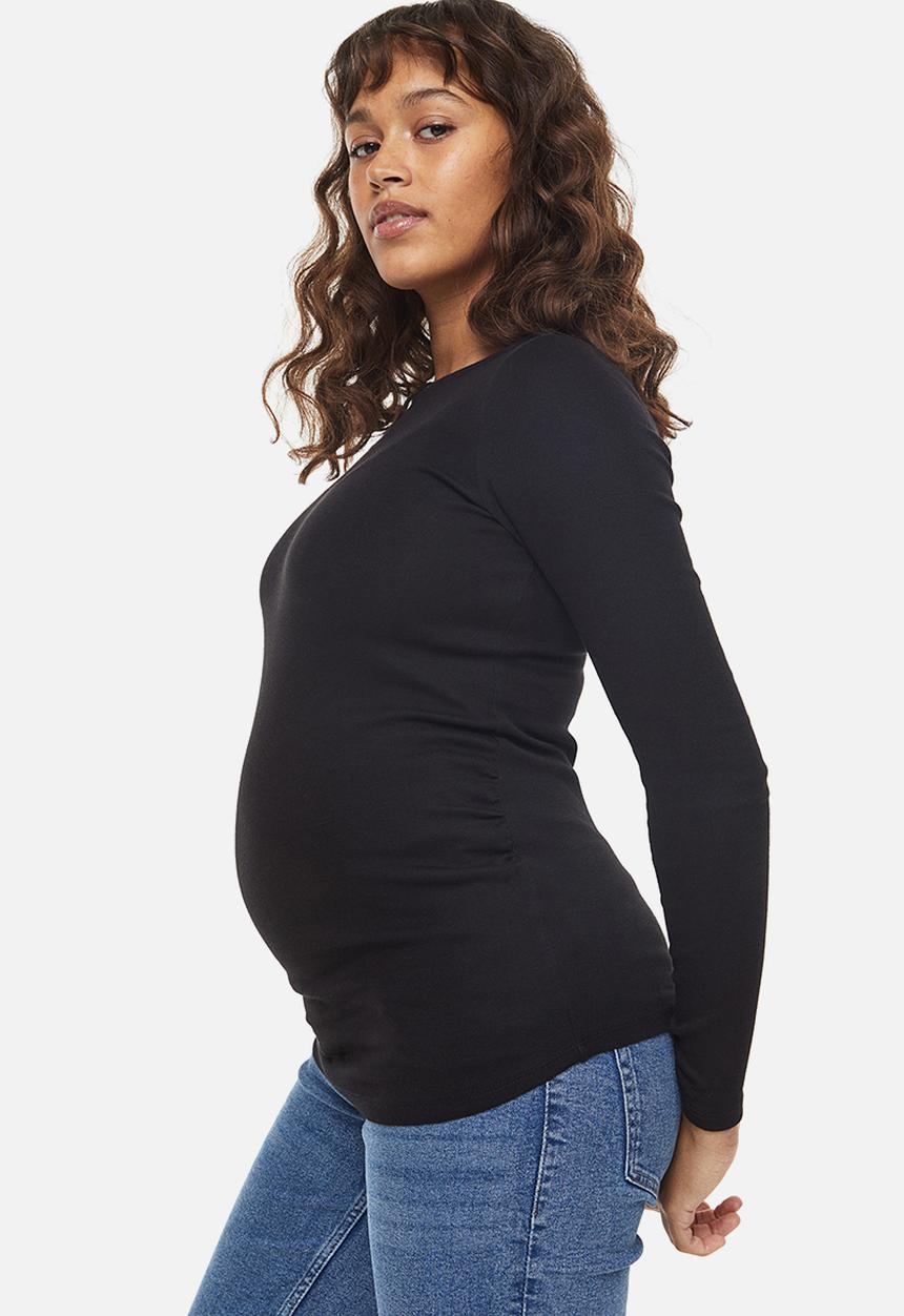 H&M - Mama long-sleeved cotton top - black