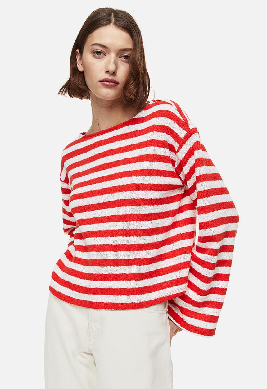 H&M - Boxy jumper - red & white striped