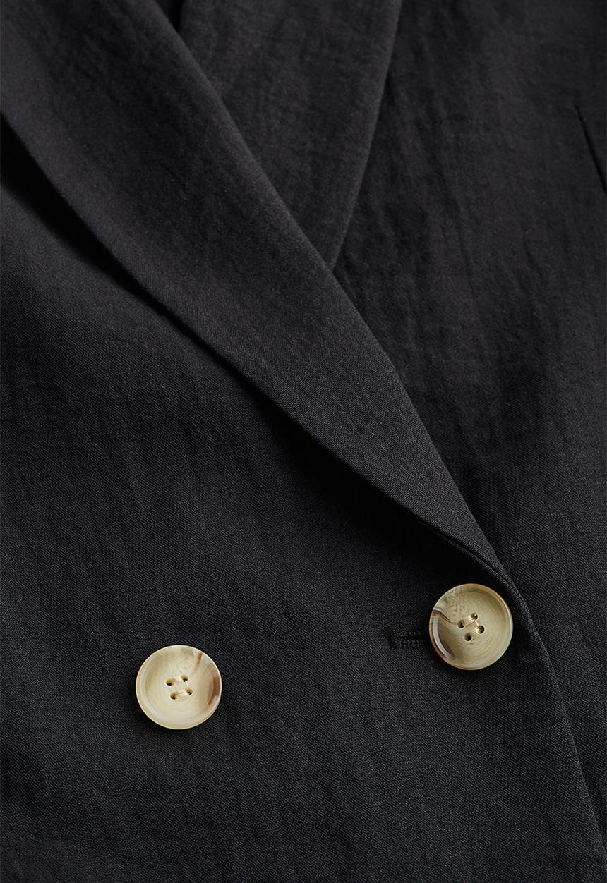 H&M - Double-breasted blazer - black 