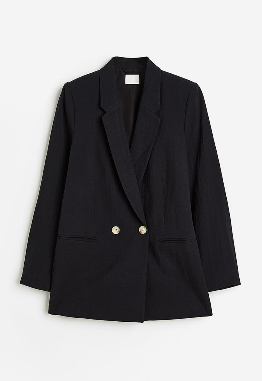 H&M - Double-breasted blazer - black 
