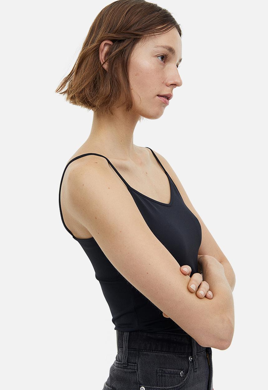 H&M - Strappy microfibre top - black