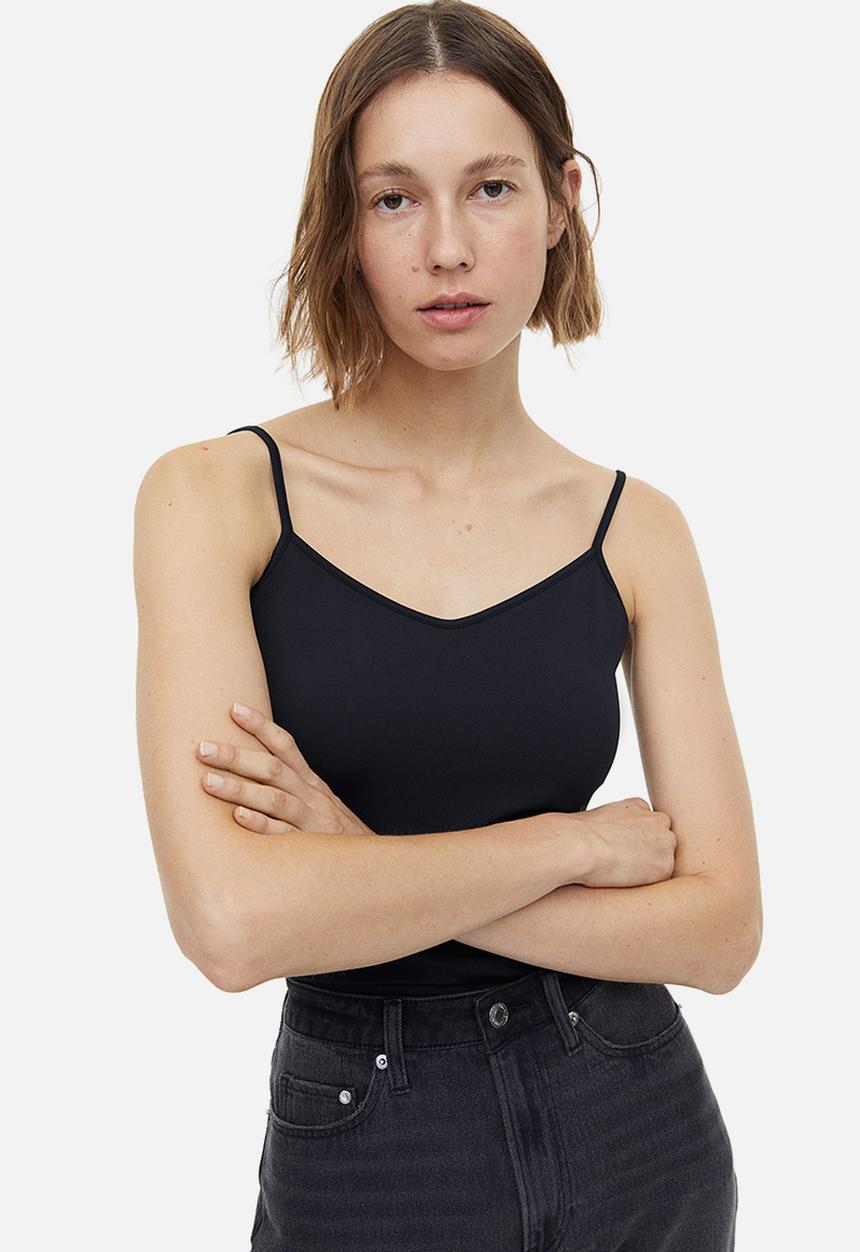 H&M - Strappy microfibre top - black