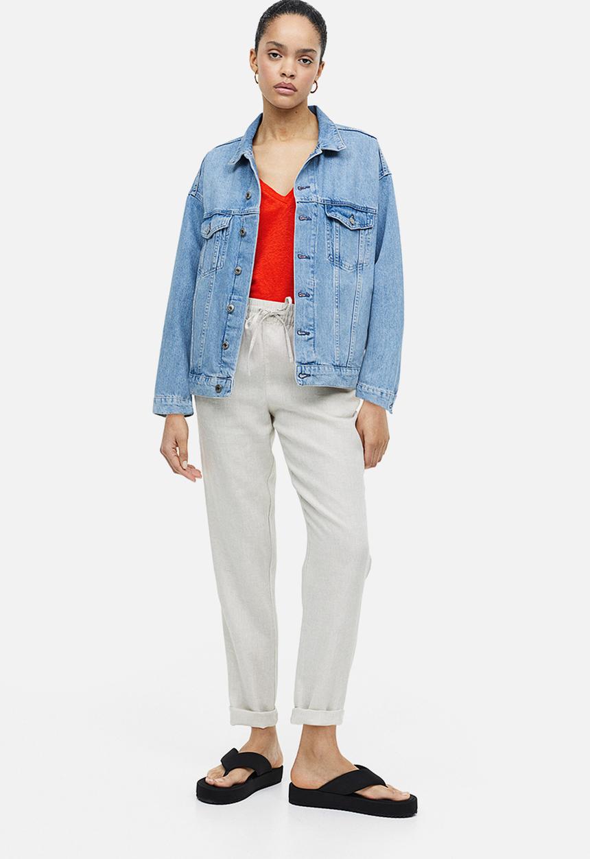 H&M - Linen t-shirt - red