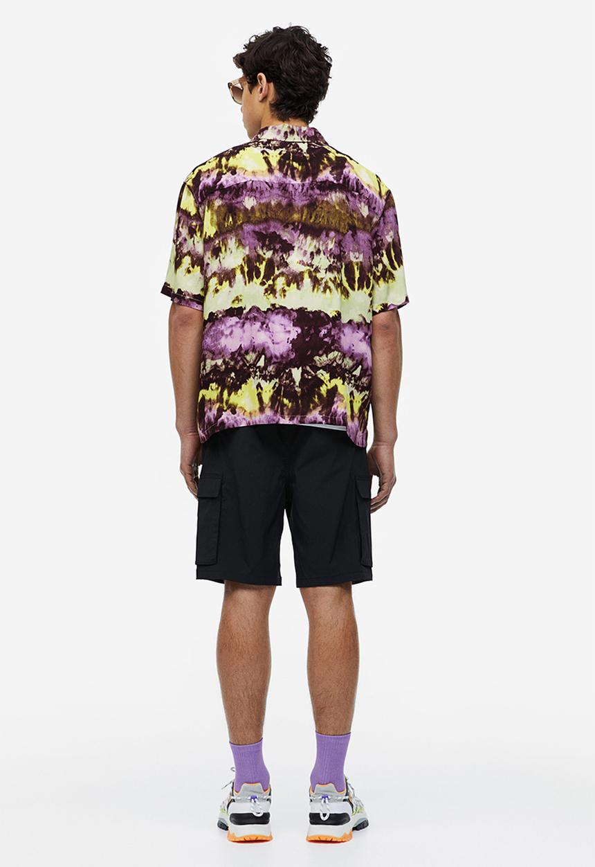 H&M - Relaxed fit patterned resort shirt - multi,purple