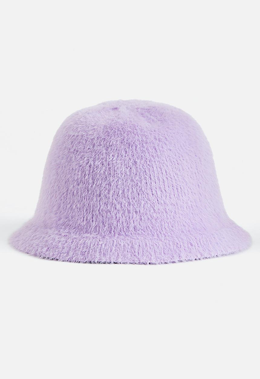 H&M - Fluffy-knit bucket hat - purple