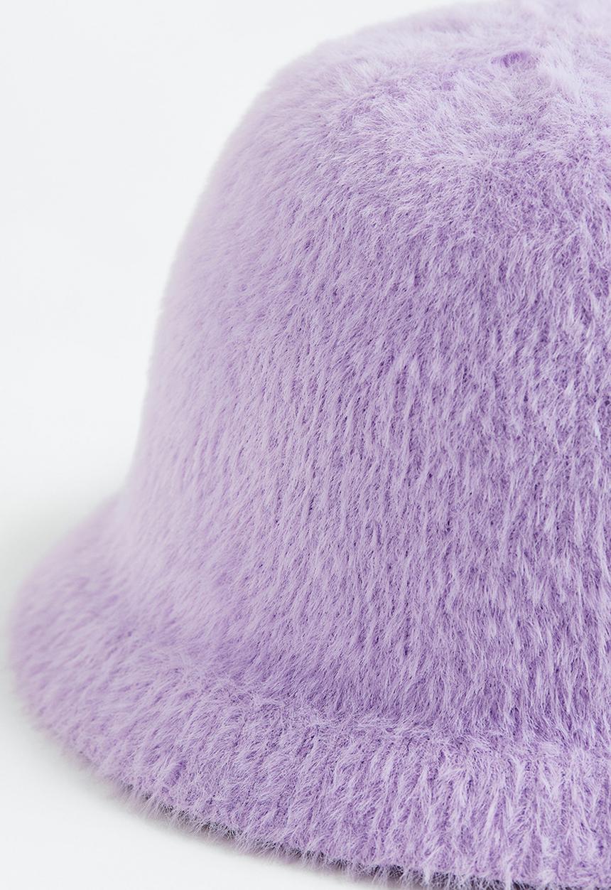 H&M - Fluffy-knit bucket hat - purple