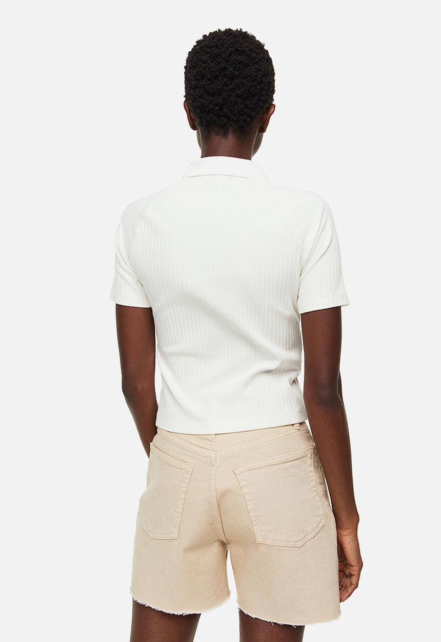 H&M - Collared button-front top - white