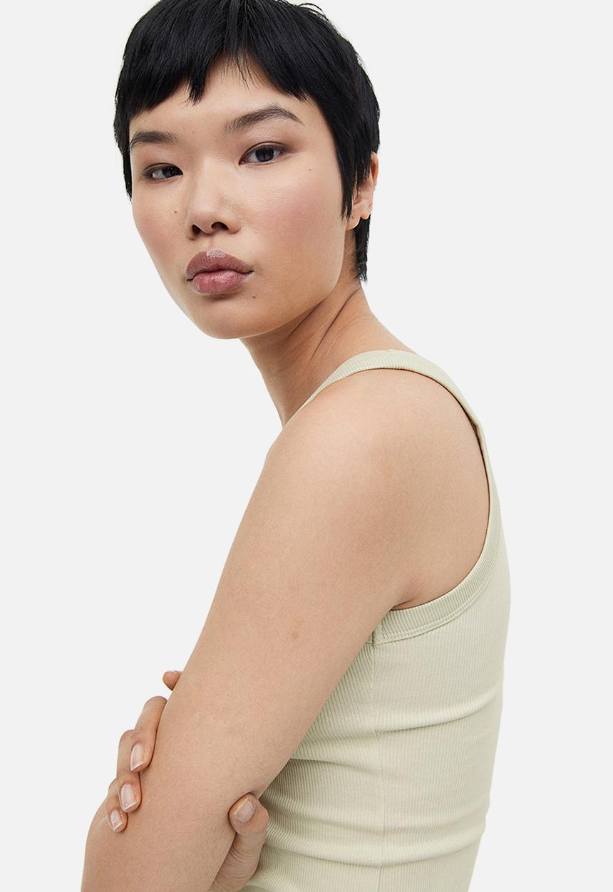 H&M - Ribbed vest top - light green