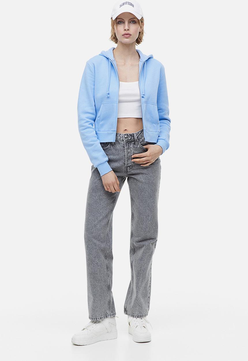 H&M - Short zip-through hoodie - blue
