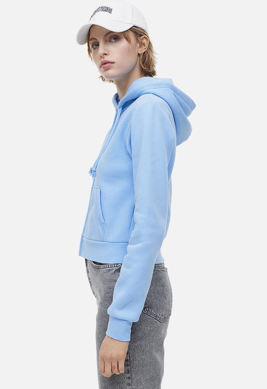 H&M - Short zip-through hoodie - blue