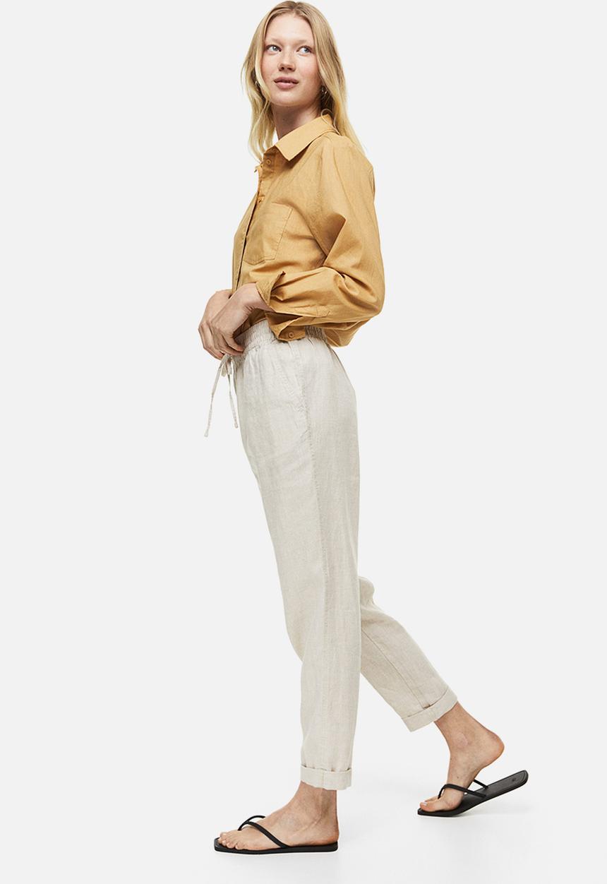 H&M - Linen joggers - neutral white
