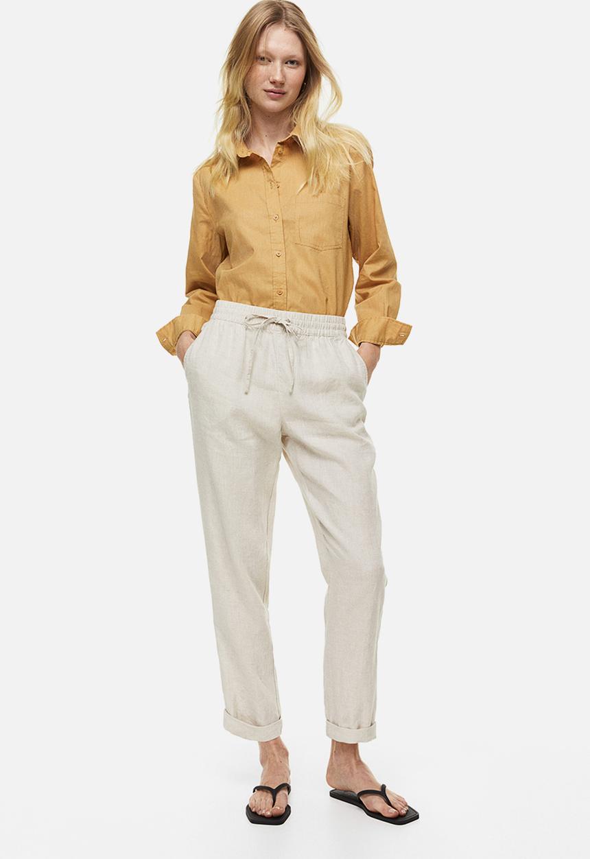 H&M - Linen joggers - neutral white