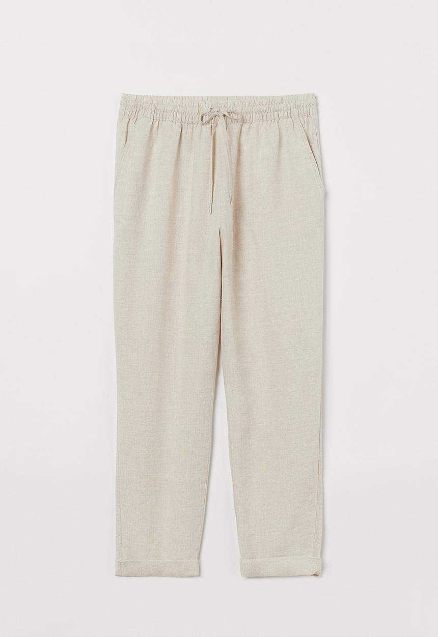 H&M - Linen joggers - neutral white