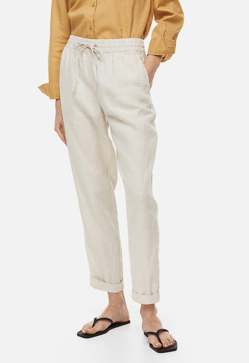 H&M - Linen joggers - neutral white