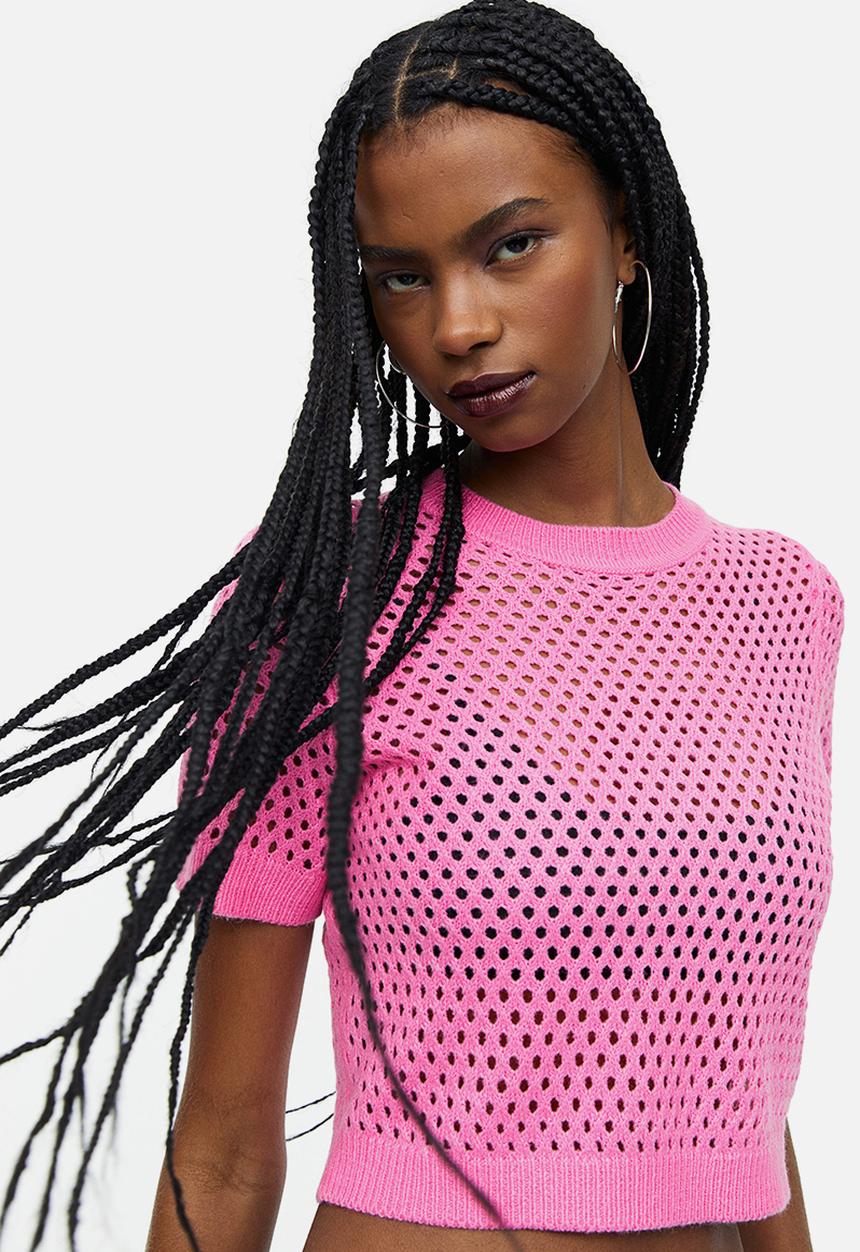 H&M - Hole-knit top - pink