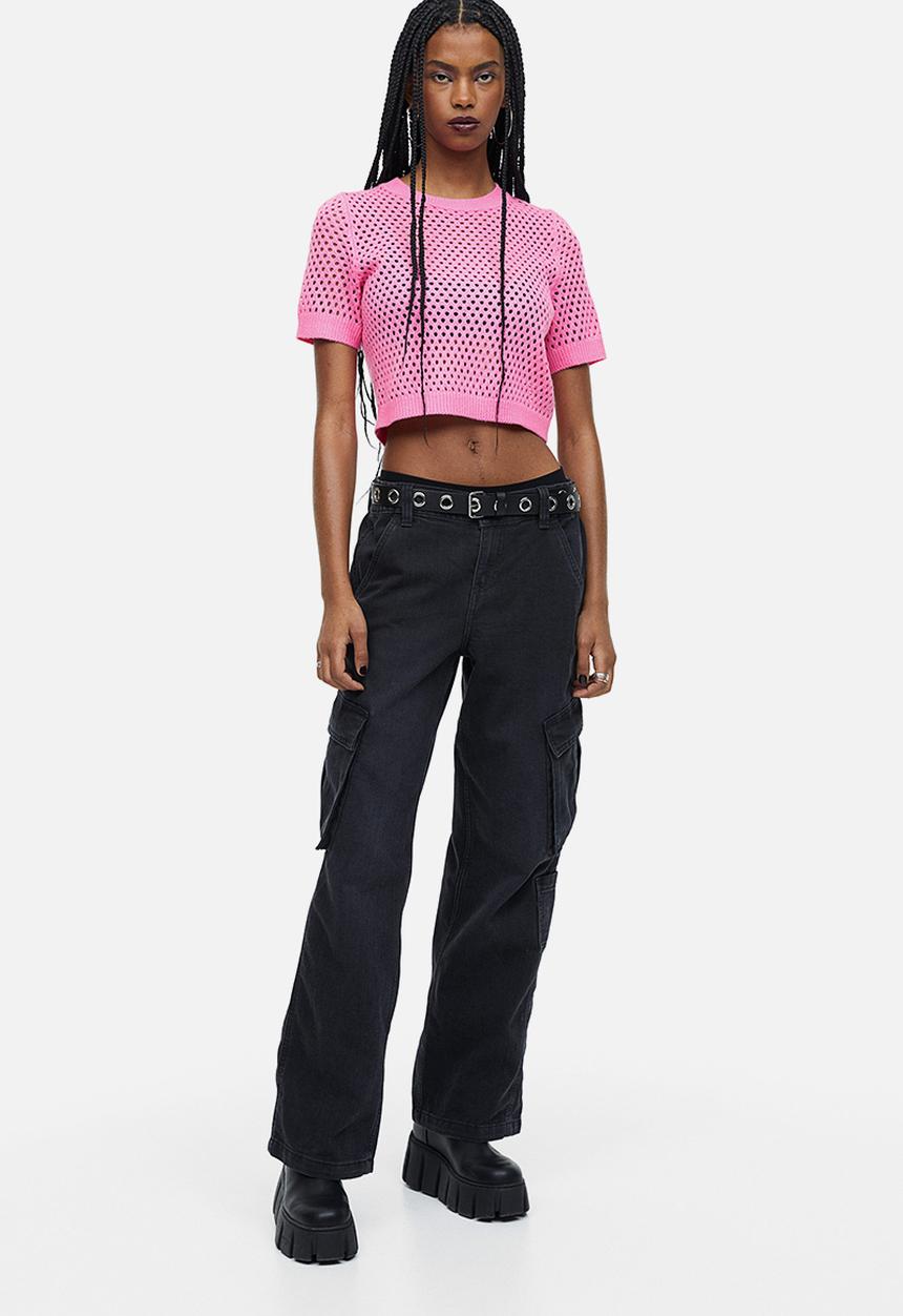 H&M - Hole-knit top - pink