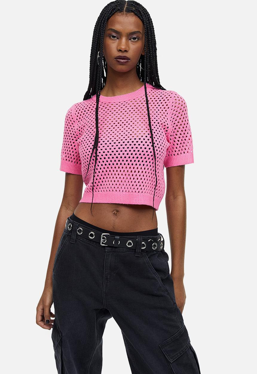 H&M - Hole-knit top - pink