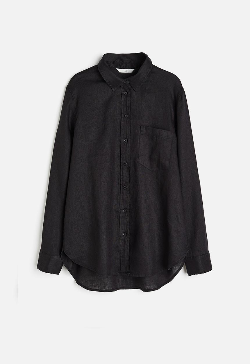 H&M - Linen shirt - black