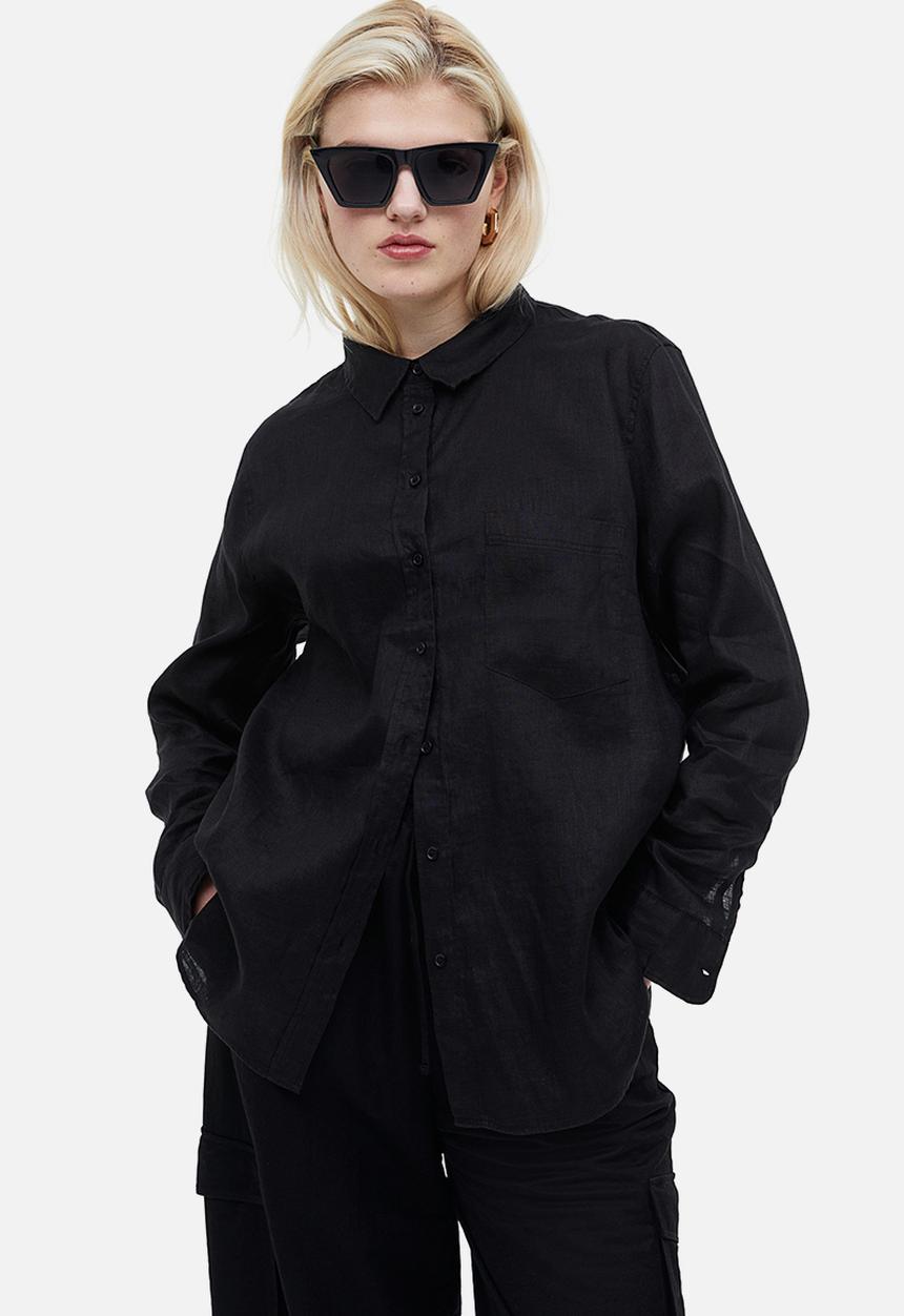 H&M - Linen shirt - black