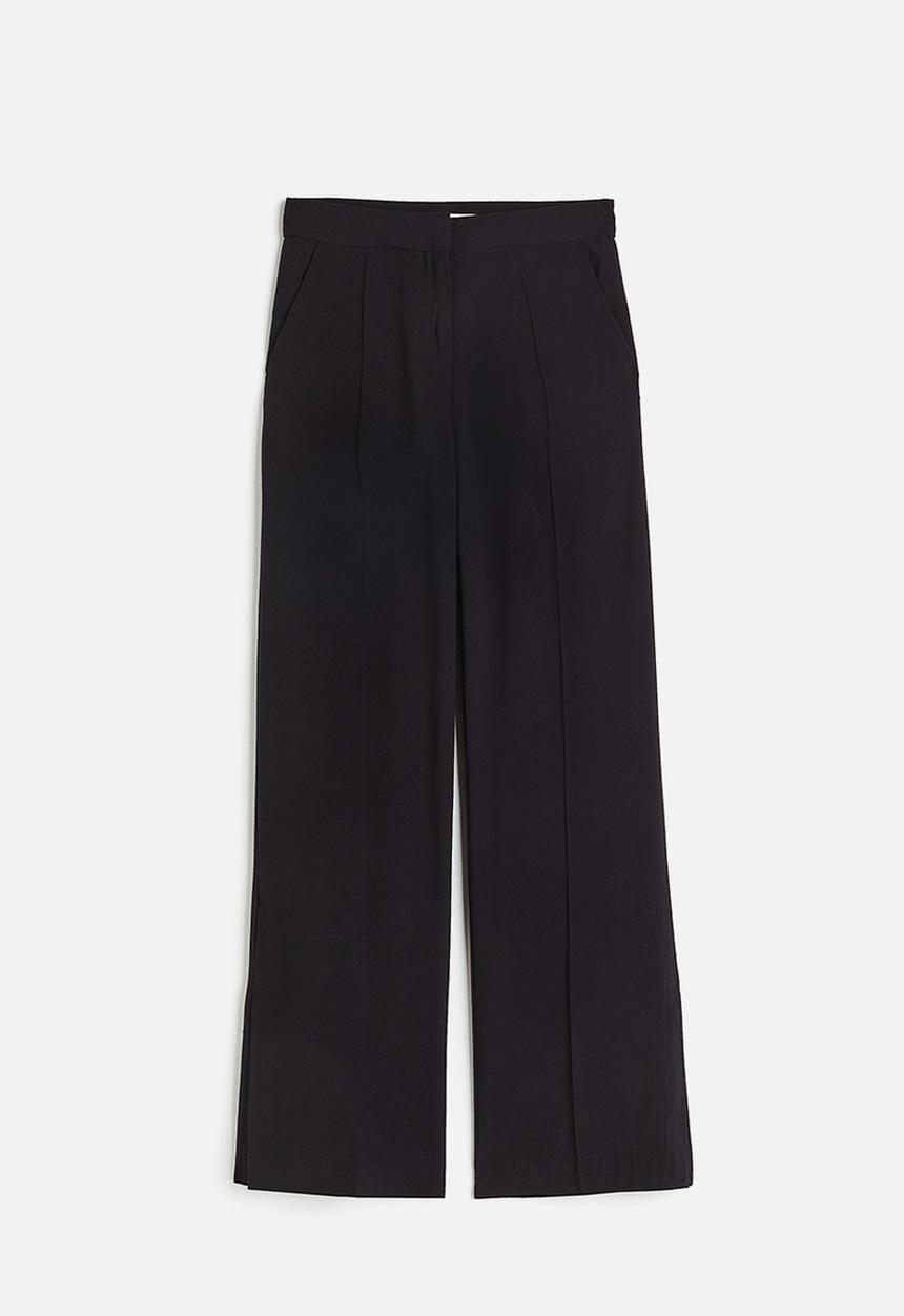 H&M - Slit-hem trousers - black