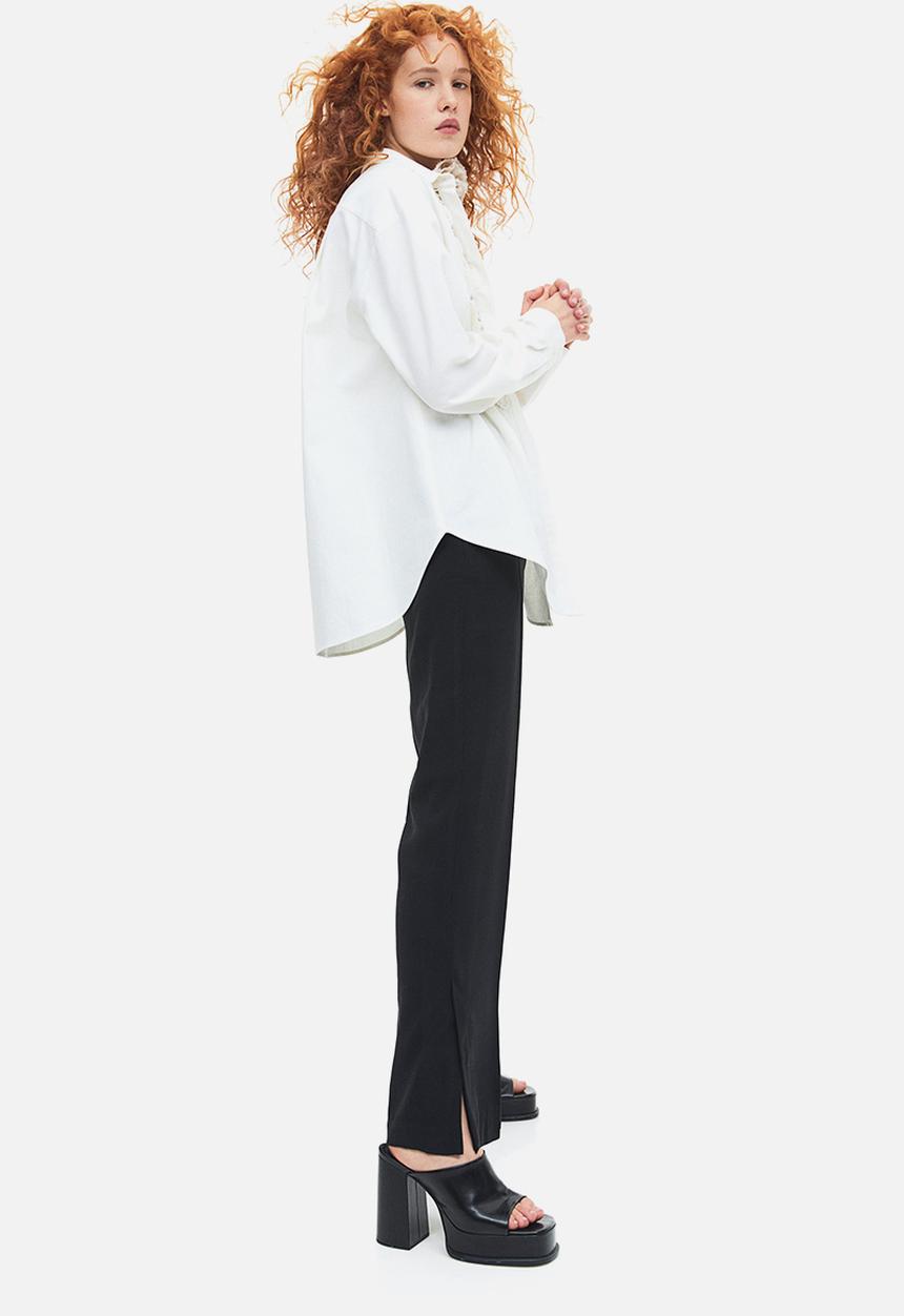 H&M - Slit-hem trousers - black
