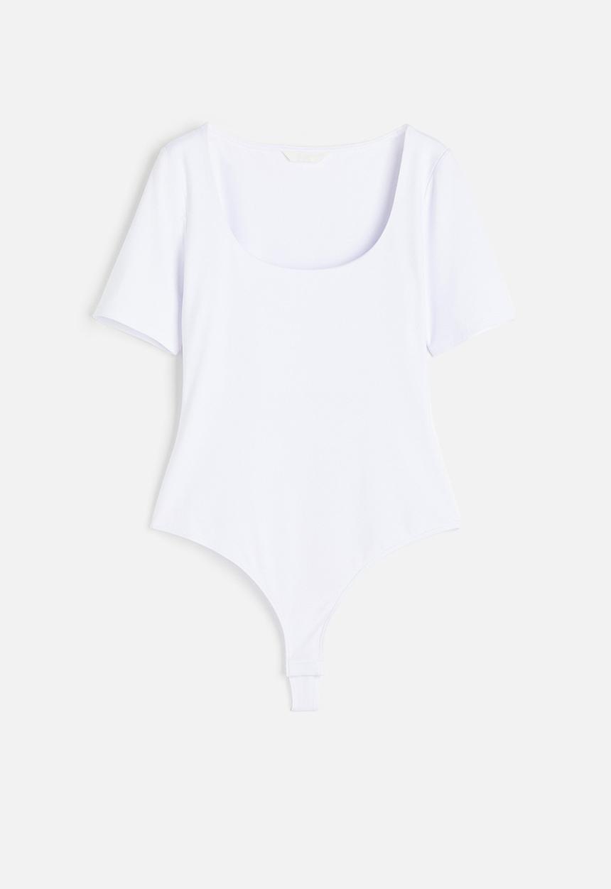 H&M - Short sleeved thong body - white