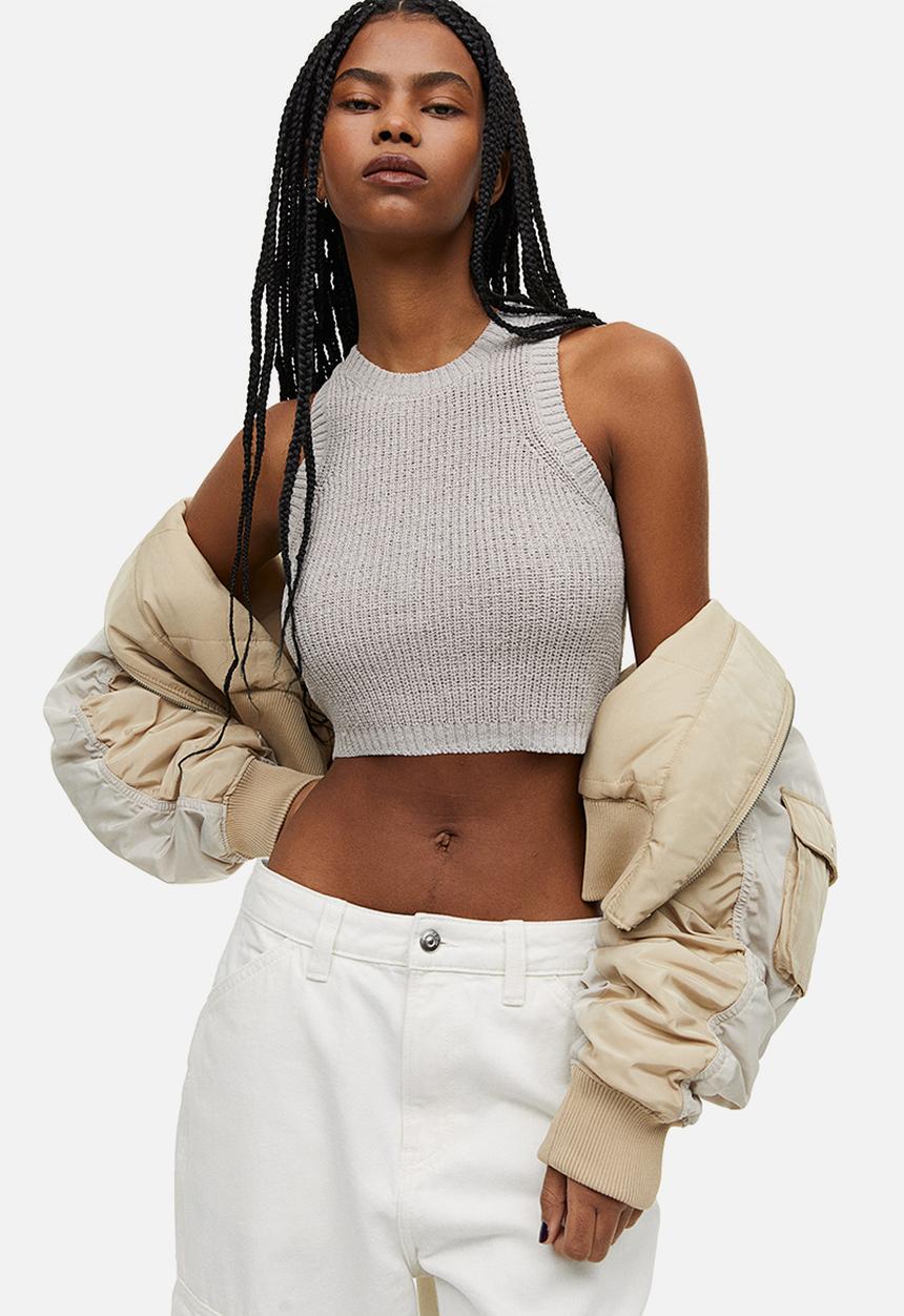 H&M - Rib-knit sweater vest - light greige 