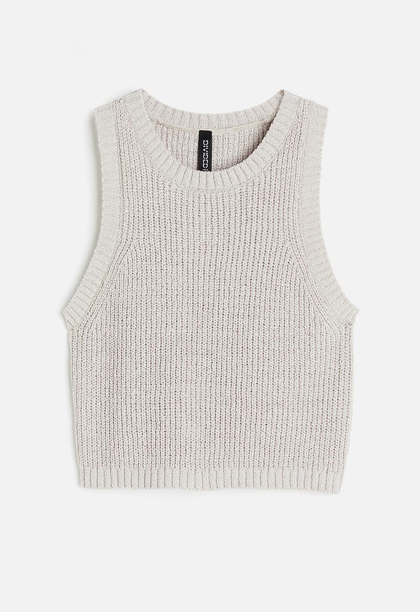 H&M - Rib-knit sweater vest - light greige 