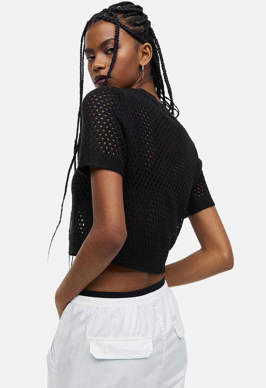 H&M - Hole-knit top - black