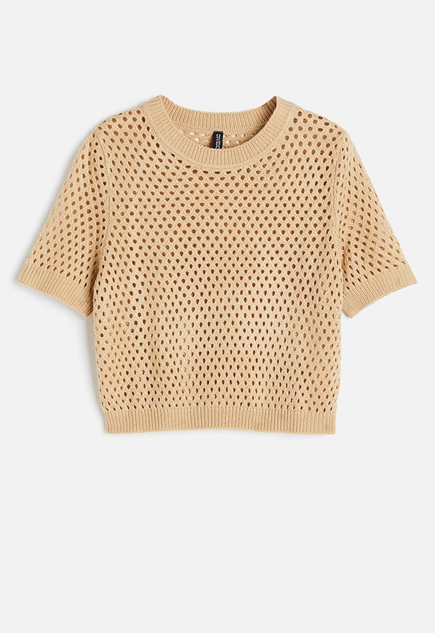 H&M - Hole-knit top - beige
