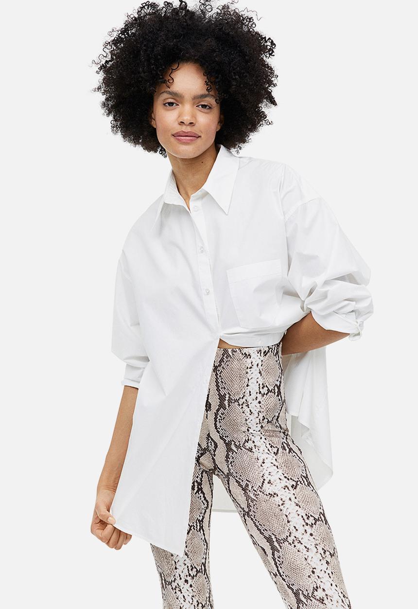 H&M - Jersey leggings -  beige snakeskin patterned 