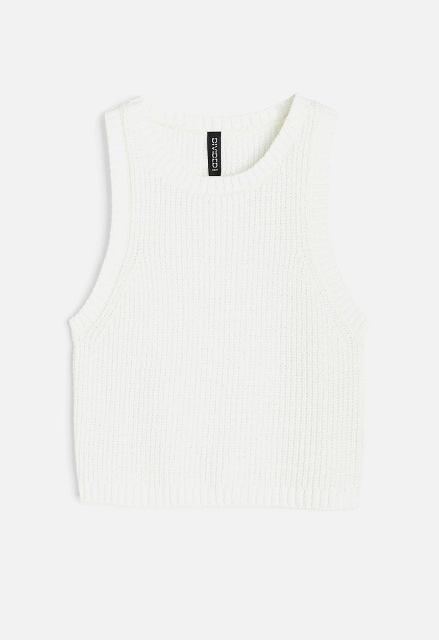 H&M - Rib-knit sweater vest - white