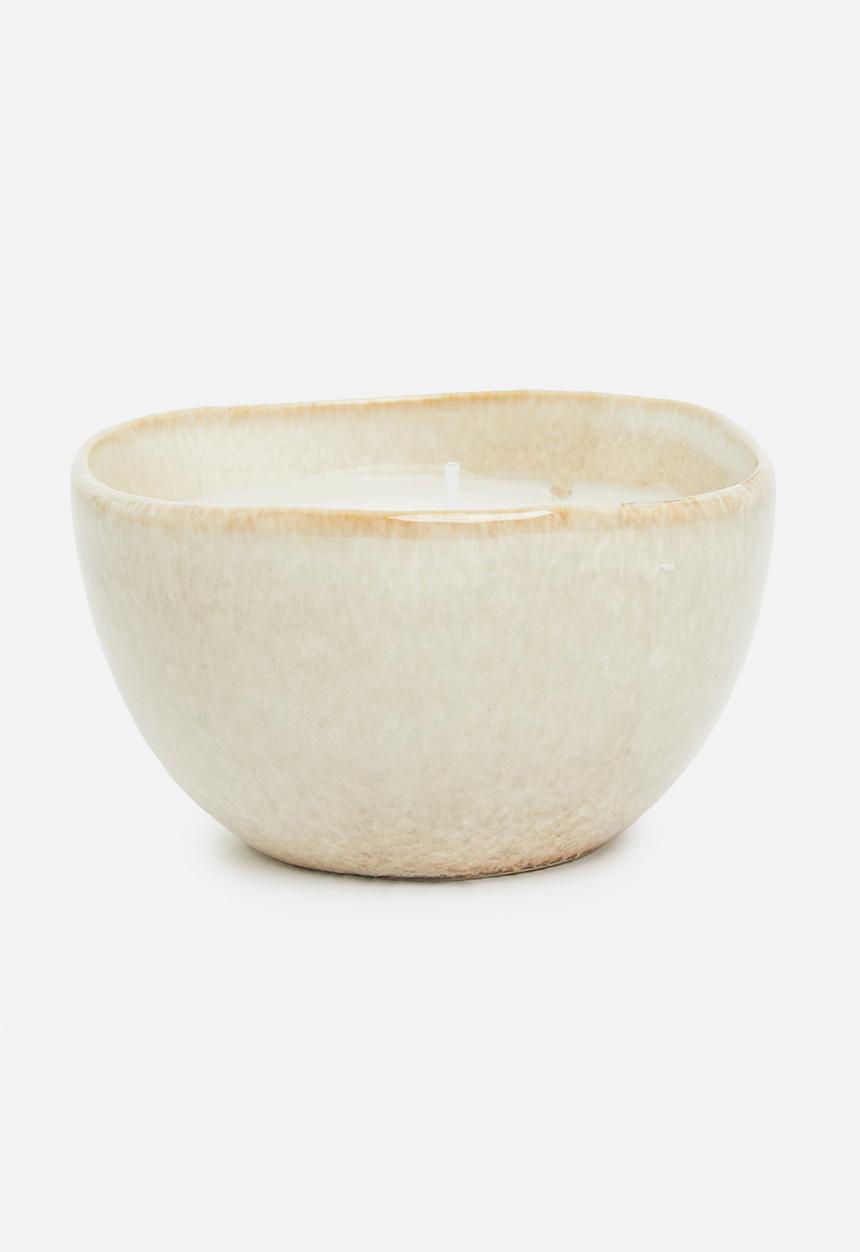H&S - Porcelain bowl candle - white