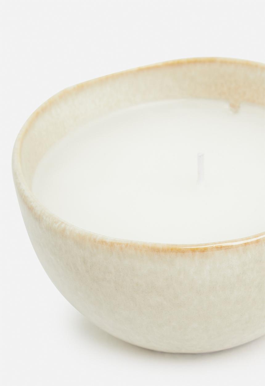 H&S - Porcelain bowl candle - white