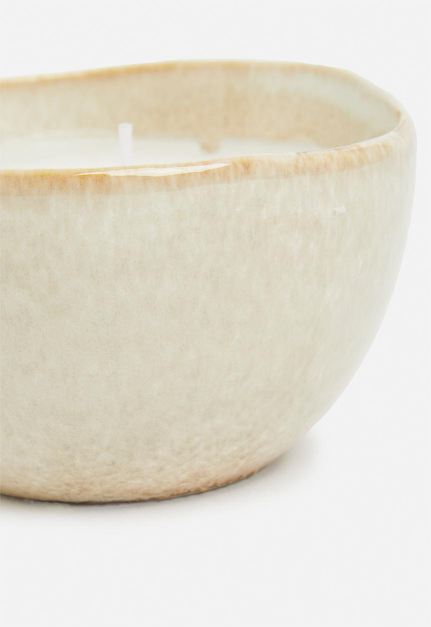 H&S - Porcelain bowl candle - white