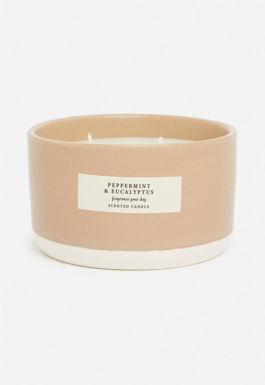 H&S - Sahara ceramic candle - brown / peppermint
