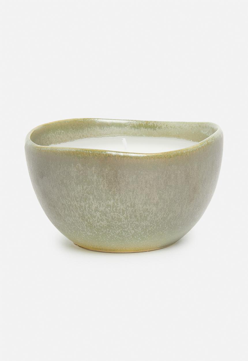 H&S - Porcelain bowl candle - green