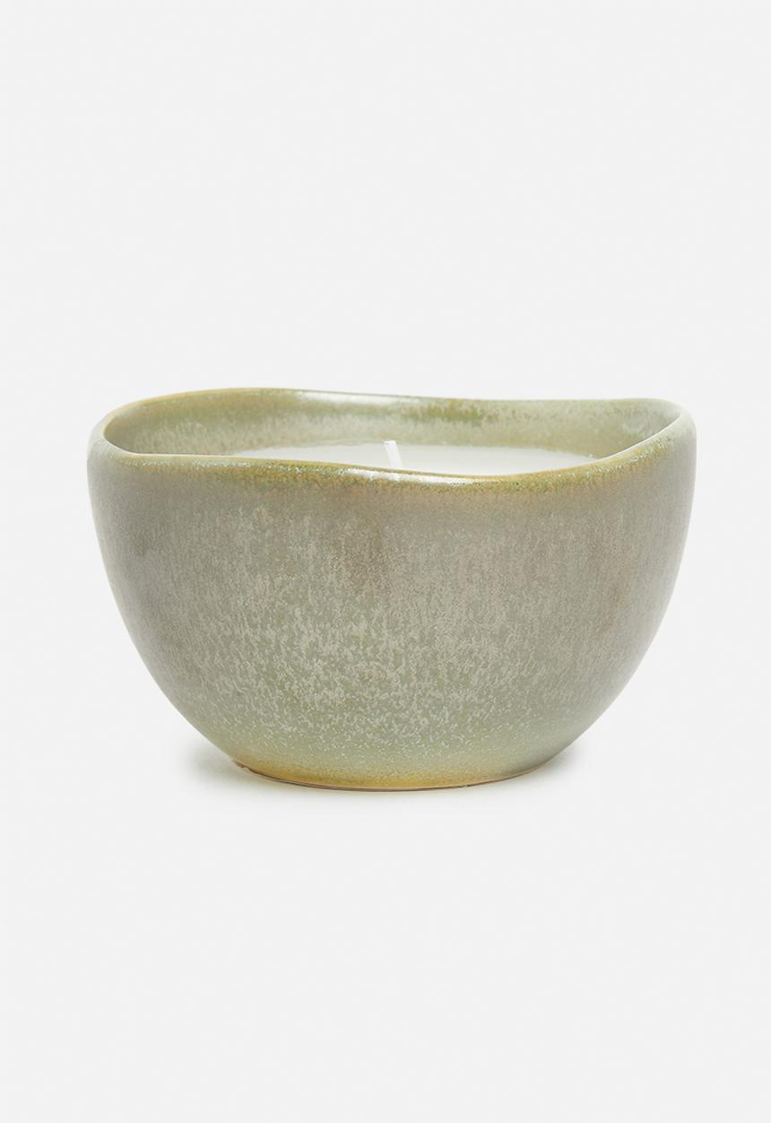 H&S - Porcelain bowl candle - green