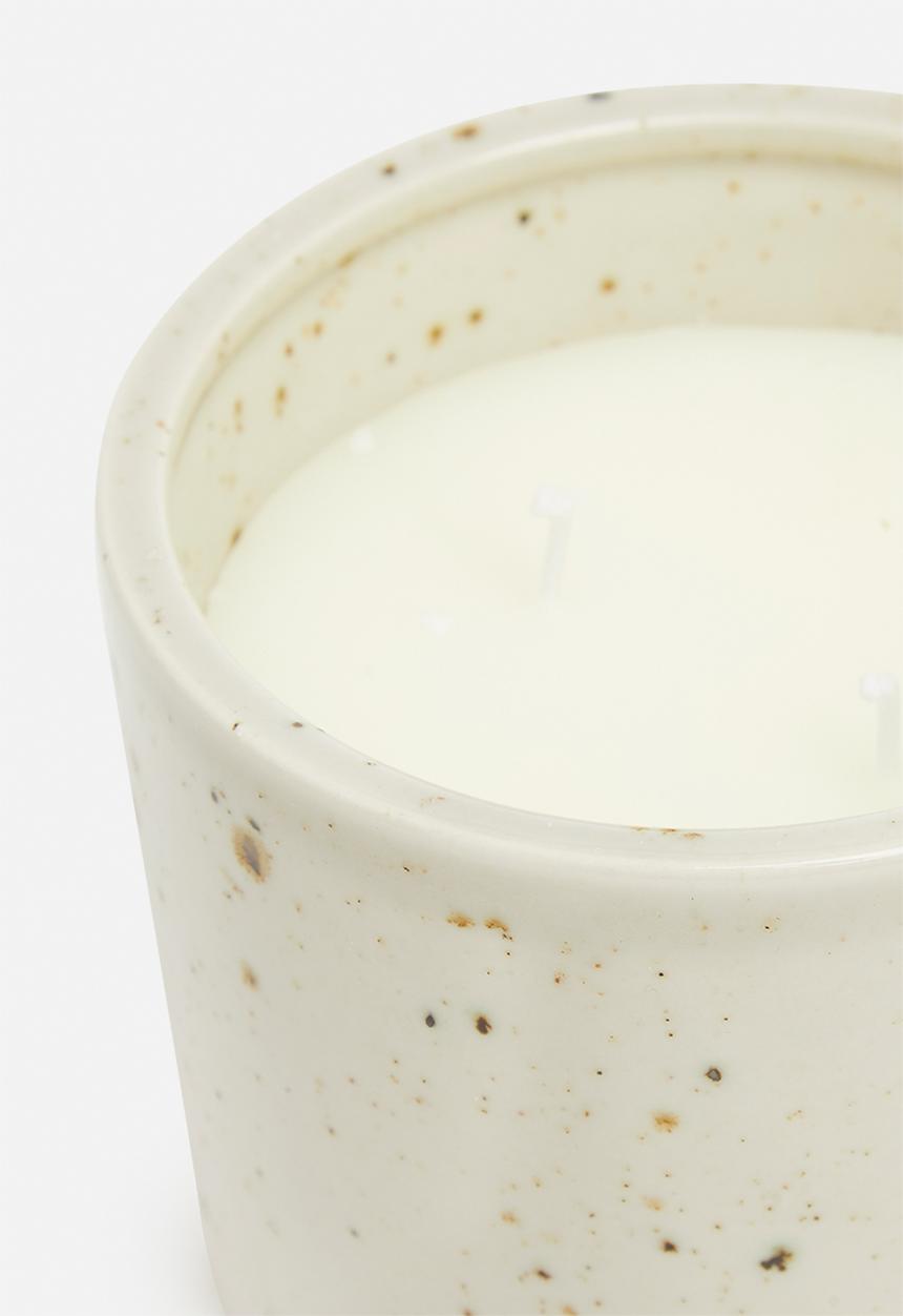 H&S - Speckle Ceramic Candle - Light Grey/Oud Wood