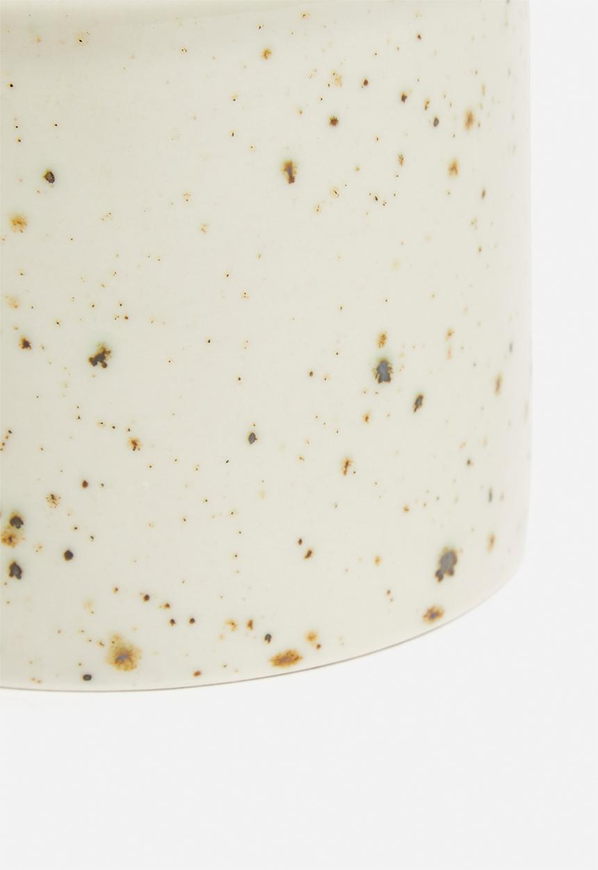 H&S - Speckle Ceramic Candle - Light Grey/Oud Wood